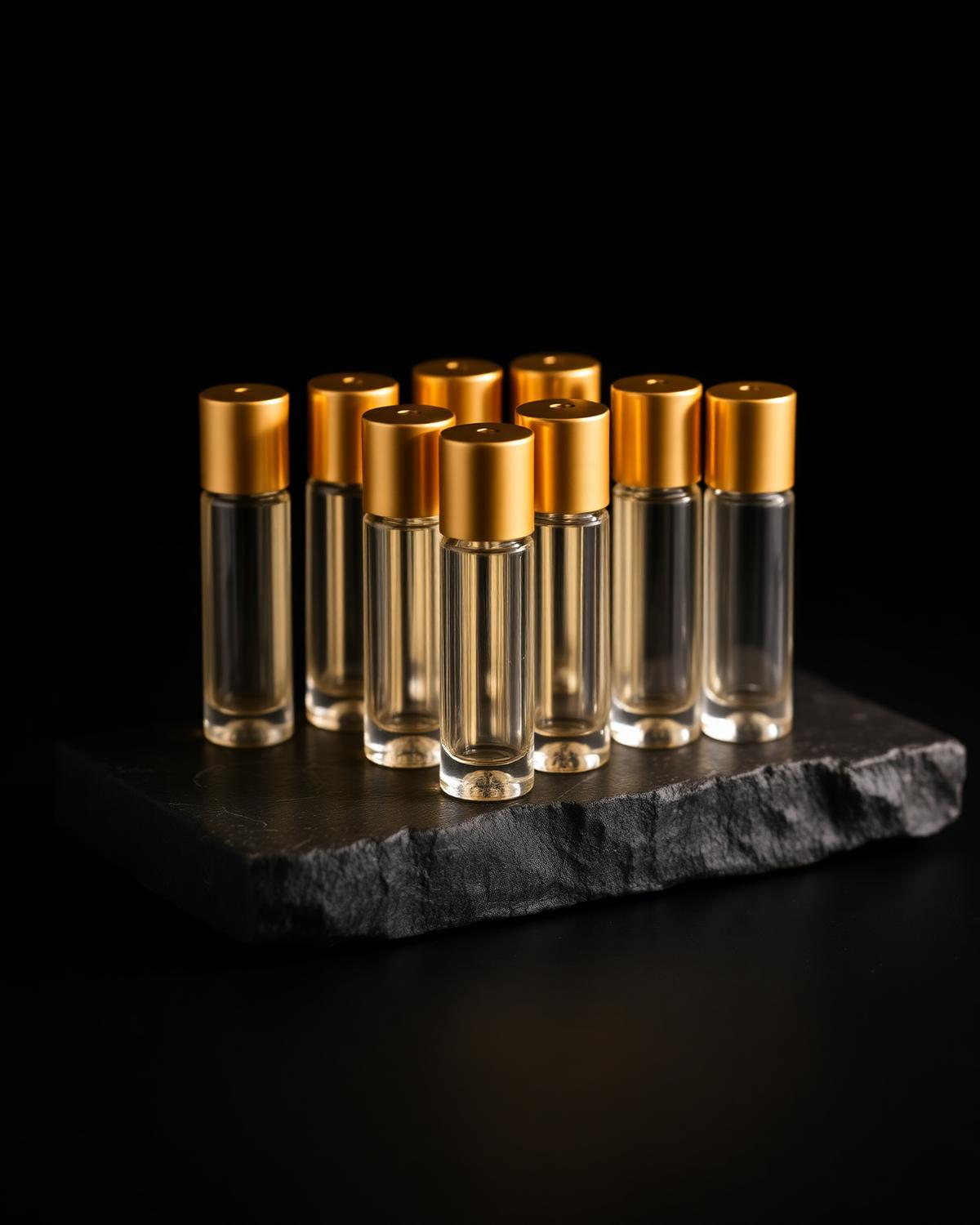 Basic Edition Tester Set — 8 attar testers of 3ml each on black stone