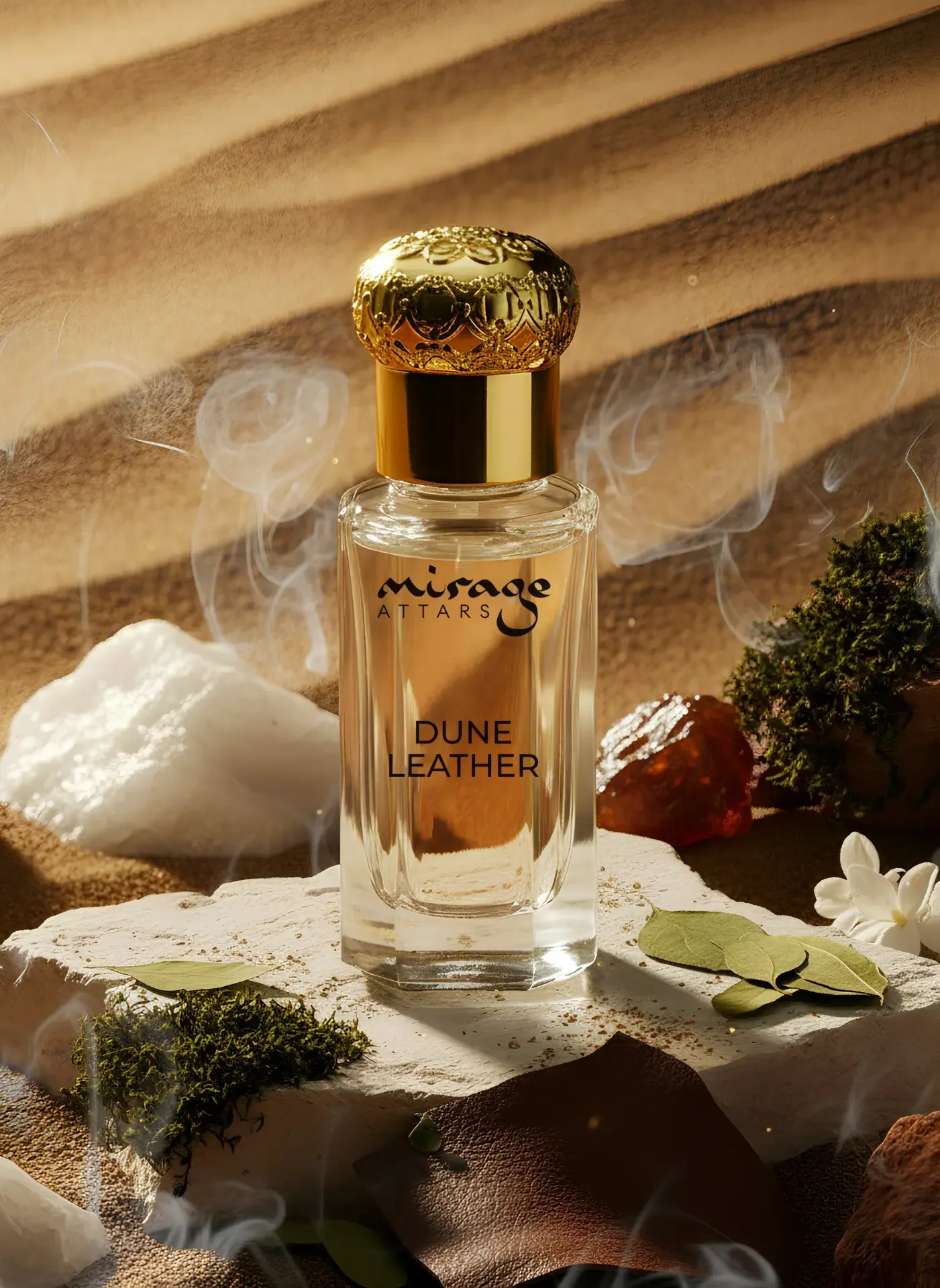 Dune Leather — leather attar in a 6 ML bottle with cardamom by Mirage Attars